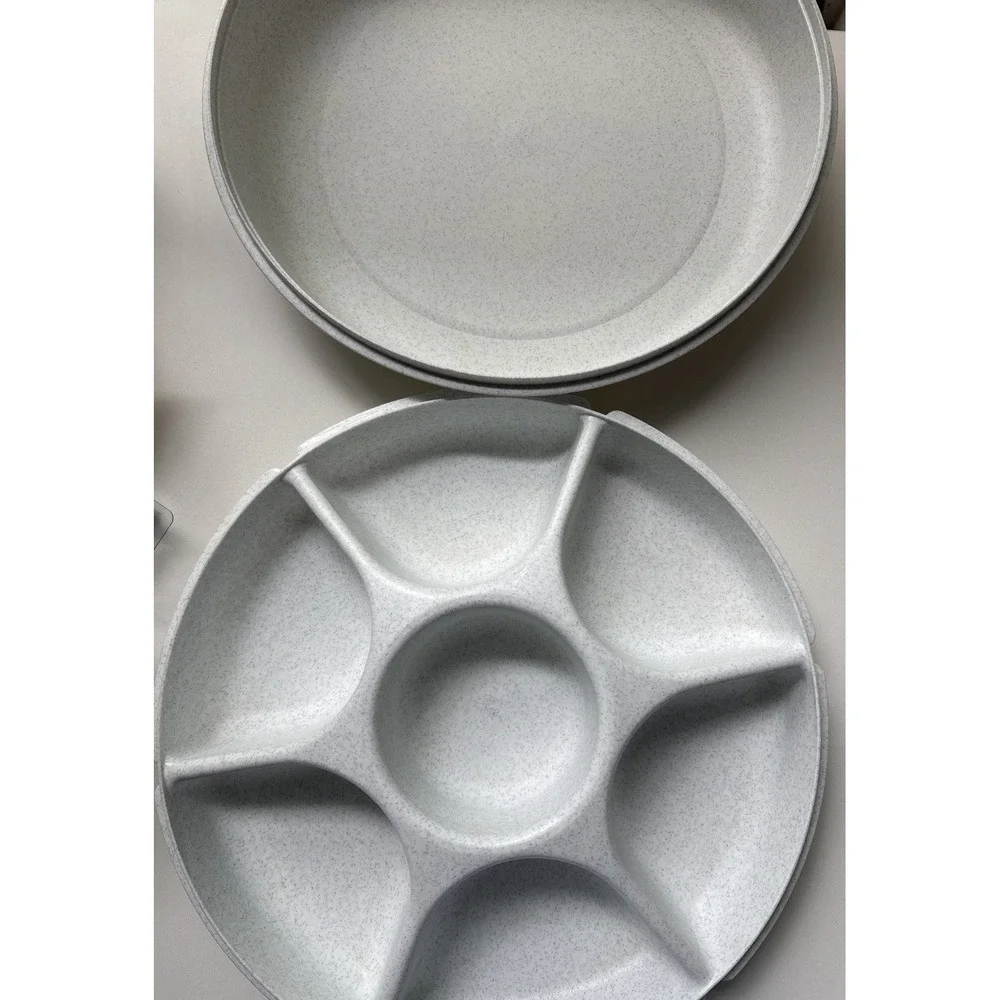 Tupperware Veggie Dip Divided Serving Tray w/ Lid 1665-1, 1666-1 NO DIP BOWL